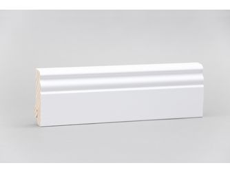 Sockelleiste Altberliner Profil 16x58x2400mm, Kiefer weiß lackiert RAL 9016