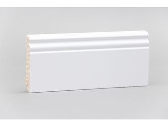 Sockelleiste Altberliner Profil 16x78x2400mm, Kiefer weiß lackiert RAL 9016