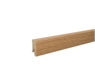 Sockelleiste Eiche gerade 16x40x2400mm furniert, farblos endbehandelt, Clipnut