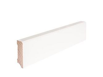 Sockelleiste Profil SB 612 Weichholz weiß lackiert ähnl. RAL 9016 2400x58x16mm - FSC 100% Sockelleiste Profil SB 612 Weichholz weiß lackiert ähnl. RAL 9016 2400x58x16mm - FSC 100%