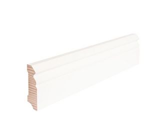 Sockelleiste Profil SB 624 Weichholz weiß lackiert ähnl. RAL 9016 2400x58x16mm - FSC 100% Sockelleiste Profil SB 624 Weichholz weiß lackiert ähnl. RAL 9016 2400x58x16mm - FSC 100%