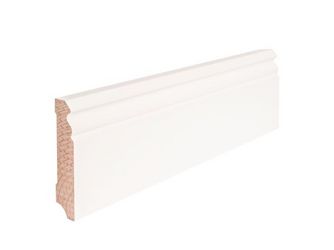 Sockelleiste Profil SB 625 Weichholz weiß lackiert ähnl. RAL 9016 2400x80x16mm - FSC 100% Sockelleiste Profil SB 625 Weichholz weiß lackiert ähnl. RAL 9016 2400x80x16mm - FSC 100%