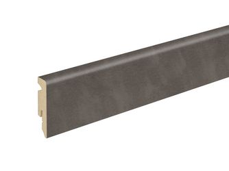 Sockelleiste SPC Dekor, gerade Oberkante gerundet, Melanit, 15x58x2400mm Sockelleiste SPC Dekor, gerade Oberkante gerundet, Melanit, 15x58x2400mm