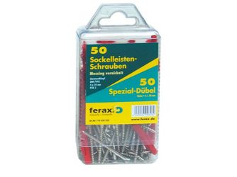 Sockelleistenschrauben-Set 4x50mm 50 Stück Linsensenkkopf, Messing vernickelt