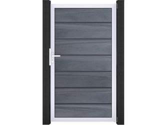 Tor Sichtschutzzaun BPC coextrudiert Steingrau "Solid Grande Premium"