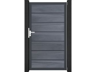 Tor Sichtschutzzaun BPC coextrudiert Steingrau "Solid Grande Premium"