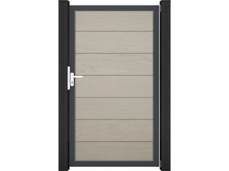 Tor Sichtschutzzaun BPC Bi-Color Sand "Solid Grande"