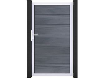 Tor Sichtschutzzaun BPC coextrudiert Steingrau "Solid Grande"