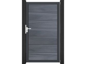 Tor Sichtschutzzaun BPC coextrudiert Steingrau "Solid Grande"