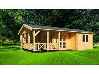 Sommerhaus Potsdam 68mm BB mit Fußboden 18mm Satteldach o. Dachpappe