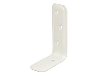 Stützwinkel, geprägt, zinkphosphatiert, weiß beschichtet, TxHxB 80x120x40mm Stützwinkel, geprägt, zinkphosphatiert, weiß beschichtet, TxHxB 80x120x40mm