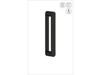 Stangengriff halbrund Paar zum Kleben Länge 225mm, Samtschwarz
