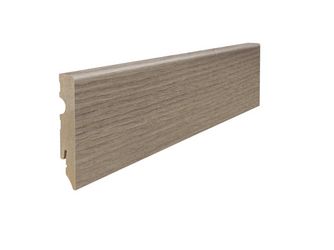 Stecksockelleiste 15x80mm 2,2m MDF Eiche Bari grau