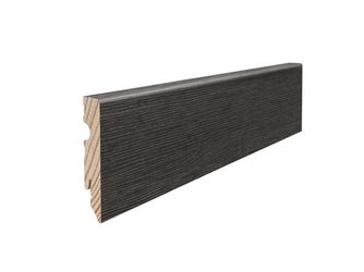 Stecksockelleiste 15x80mm 2,2m MDF Eiche Metallic schwarz Nässeschutz