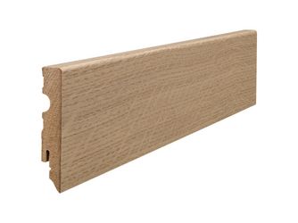 Stecksockelleiste 15x80mm 2,2m MDF Eiche puroweiß furniert matt