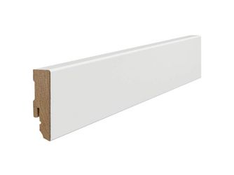 Stecksockelleiste 16x58mm 2,2m MDF weiß Grundierfolie RAL9016