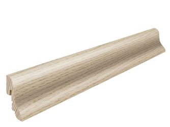 Stecksockelleiste 19x39mm geschwungen 2,5m Eiche lichtweiß furn. geölt