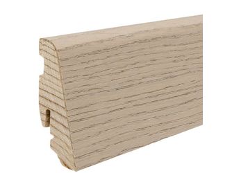 Stecksockelleiste 19x58mm 2,2m Eiche sandgrau str. furniert matt
