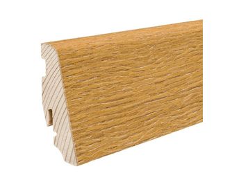 Stecksockelleiste 19x58mm 2,2m Eiche str. furniert seidenmatt