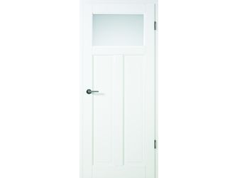 Zimmertür Lack Weiß ähnlich RAL 9010 Facette in Klar LA-1G MDF "Kathrin"