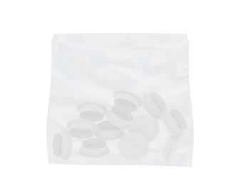 Stopfen Schraublöcher Klemmpf. Weiß 5x5x0,5cm