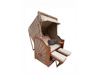 Strandkorb Classic XL SUN PE seashell Design 500, 130x160x80cm