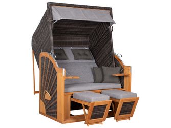 Strandkorb PURE® Classic XL SUN PE stone grey Design 466