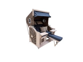 Strandkorb Seaside XL Bullauge PE white kubu Design 504, 135x165x92cm