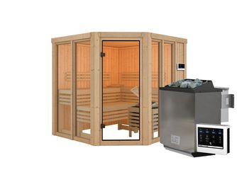 Systemsauna Airi SET mit Ofen 9kW Bio ext. Strg. 1960x1960x1980mm Systemsauna Airi SET mit Ofen 9kW Bio ext. Strg. 1960x1960x1980mm