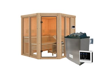 Systemsauna Airi SET mit Ofen 9kW ext. Strg. 1960x1960x1980mm Systemsauna Airi SET mit Ofen 9kW ext. Strg. 1960x1960x1980mm