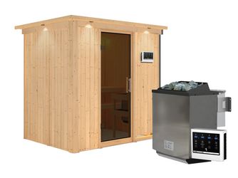 Systemsauna Bodin mit Tür graphit und Kranz SET mit Ofen 9kW Bio ext. Strg. Easy 2100x1650x2020mm Systemsauna Bodin mit Tür graphit und Kranz SET mit Ofen 9kW Bio ext. Strg. Easy 2100x1650x2020mm
