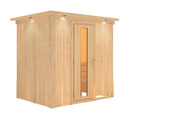 Systemsauna Bodin mit isolierter Holztür und Kranz 2100x1650x2020mm
