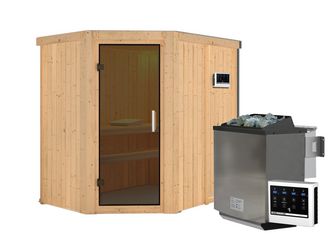 Systemsauna Carin mit Tür graphit SET mit Ofen 9kW Bio ext. Strg. Easy 1510x1960x1980mm Systemsauna Carin mit Tür graphit SET mit Ofen 9kW Bio ext. Strg. Easy 1510x1960x1980mm