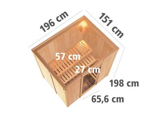 Systemsauna Fanja SET mit Ofen 3,6 kW intgr. Strg Systemsauna Fanja SET mit Ofen 3,6 kW intgr. Strg