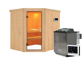 Systemsauna Siirin mit bronz. Tür SET mit Ofen 9kW Bio Edelstahl ext. Strg Easy 1960x1700x1980mm Systemsauna Siirin mit bronz. Tür SET mit Ofen 9kW Bio Edelstahl ext. Strg Easy 1960x1700x1980mm