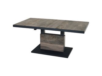 TALINA Lifttisch 160x90cm anthrazit/washed grey Bedruckt, Bez. 70% Baumw. und 30% Polyester