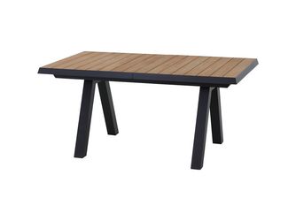 TIRANA Ausziehtisch 160/200cm anthrazit/Teak FSC® Gest. Polypropylen/Glasfaser