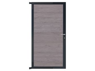 Tor Sichtschutzzaun WPC sand/anthrazit "TJÖRN"