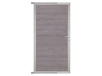 Tor Sichtschutzzaun WPC sand/silber "TJÖRN"