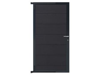 Tor Sichtschutzzaun WPC schiefergrau/anthrazit "TJÖRN"