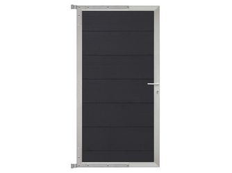 Tor Sichtschutzzaun WPC schiefergrau/silber "TJÖRN"