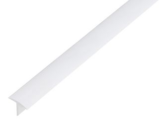 T-Profil, PVC weiß, LxBxHxS 1000x25x18x2mm T-Profil, PVC weiß, LxBxHxS 1000x25x18x2mm