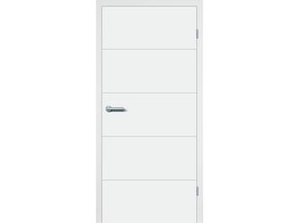 Tür Blanche V4 Premiumweiss Röhrenspan ohne Schlüssellochbohrung, 4 Querfugen, aufr. R2 Rundkante, 735x1985mm, DIN L