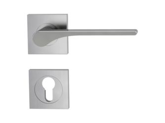 Türgriffgarnitur LEAF LIGHT Schraubt.GK4 Rosetten eckig Profilzylinder Samtgrau