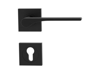 Türgriffgarnitur LEAF LIGHT Schraubt.GK4 Rosetten eckig Profilzylinder Graphitschwarz
