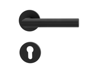 Türgriffgarnitur LUCIA PROF Schraubt.FS Rosetten rund Profilzylinder Graphitschwarz