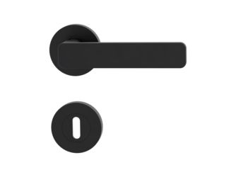 Türgriffgarnitur MINIMAL MODERN Schraubt.GK4 Rosetten rund Buntbart Graphitschwarz