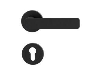 Türgriffgarnitur MINIMAL MODERN Schraubt.GK4 Rosetten rund Profilzylinder Graphitschwarz