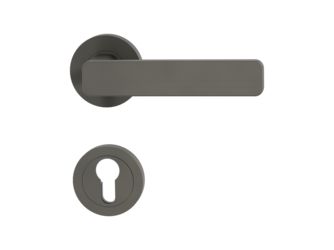 Türgriffgarnitur MINIMAL MODERN Schraubt.GK4 Rosetten rund Profilzylinder Kaschmirgrau