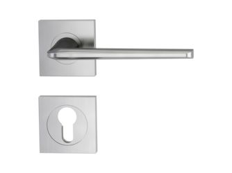 Türgriffgarnitur REMOTE Schraubt.GK4 Rosetten eckig Profilzylinder Samtgrau